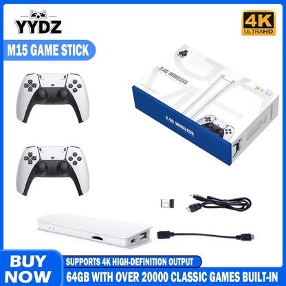 M15 Retro Game Console 64GB 20000+Game 4K High-Definition Output Handheld Video Game Stick 20+Emulator GBA PS1 Arcade Game